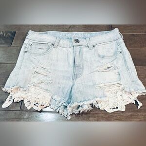Women’s Sz 4 American Eagle Outfitters Hi-Rise Shortie Distressed Jean Shorts